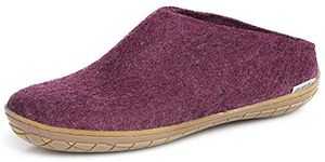 Glerups Unisex Wool Slipper Slip-on with Rubber Sole Cranberry