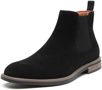 DECARSDZ Men's Chelsea Boots Casual Classic Comfy Slip-On Suede Chukka Mens Ankle Boot Black Size 10.5