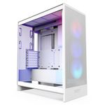 NZXT H7 Flow RGB | Mid-Tower ATX Airflow Case with RGB Fans | Supports Bottom Fans for Direct GPU Cooling | Includes 360mm RGB Single-Frame Fan Unit | Cable Management | White