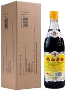 Gold Plum Chinkiang Vinegar, 18.6 FL Oz The Original Zhenjiang Black Vinegar, Chinese Black Rice Vinegar, Authentic Zhenjiang Xiang Cu for Potsticker, Dumpling, Eggroll, Salad, and Soup, Foam Box，1-Pack