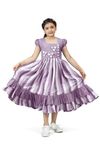 Fashion Dream Girls Stripe Ruffle Hem Dress(FDGFRK00391 PRP 36_Purple_11-12 Yrs)