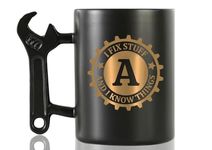 Onebttl Personalized Gifts for Man, Coffee Mug with Wrench Handle, 13.5oz/400ml Funny Ceramic Mug - A