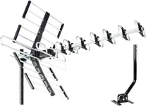 Five Star Outdoor HDTV Antenna up to 200 Mile Long Range, Attic or Roof Mount TV Antenna, Long Range Digital OTA Antenna for 4K 1080P VHF UHF Includes J Mount, 40 ft. RG6 Coaxial Cable