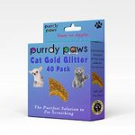 Purrdy Paws 40-Pack Soft Nail Caps For Cat Claws Gold Glitter Large