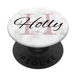 Holly Rose Pink Monogram Letter H Girls PopSockets PopGrip: Swappable Grip for Phones & Tablets