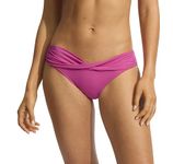Seafolly Women's Twist Band Hipster Full Coverage Bikini Bottom Swimsuit, Eco Collective Hot Pink, 12