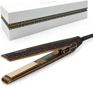 Corioliss C1 Hair Straightener for Women | Professional Titanium Plates | Ionic Flat Iron | Temperature Control 120°C to 235°C | Straightening and Waves | Travel Case | UK Plug | Leopard Gold