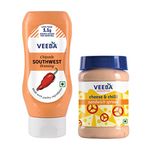 Veeba Chipotle Southwest Dressing, 300 g & Cheese & Chilli Sandwich Spread, 275 g - Pack of 2