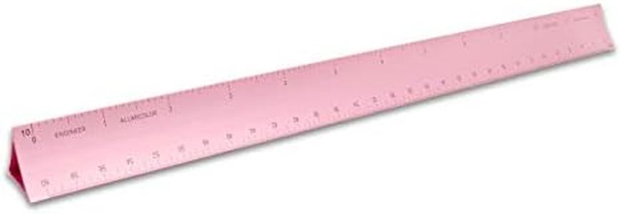Alumicolor 12-inch Aluminum Engineer Hollow Scale for School, Office, Art and Drafting, Pink