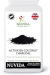 Nuvida Activated Charcoal Capsules 120 Charcoal Capsules - Supports relief of Trapped Wind - Flatulence - Indigestion - Sustainable Charcoal Supplement - Vegan and Vegetarian Friendly