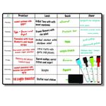 Meal Planner Whiteboard by DF Creations - Magnetic Weekly White Board for Fridge - Calender for Menu Plan - Board Task - Kids Activities - Study - Family Schedules 4 Dry Erase Markers and Large Eraser