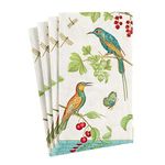 Entertaining with Caspari Jeweled Birds Paper Guest Towels (15 Pack), Ivory