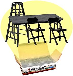 ULTIMATE Ladder, Table & Chairs Black Playset for WWE Wrestling Action Figures