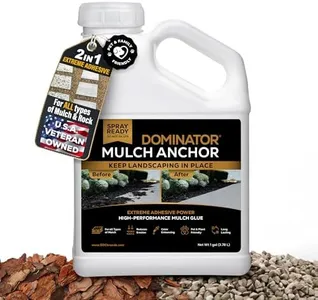 DOMINATOR Mulch Anchor 1 Gallon - Mulch Lock and Pea Gravel Stabilizer, Ready to Use Spray, Lasts up to 2 Years, Fast-Dry, Non-Toxic, Strong Mulch Glue for Landscapes