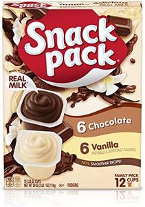 Snack Pack Chocolate and Vanilla Flavored Pudding Cups Family Pack, 12 Count Pudding Cups (1 Pack)