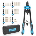 INCIKITI Rivnut Tool Kit Rivet-Nut Gun 14" Rivet Nut Tool with 150pcs Rivnut, Professional Riv Nut Gun Set and M3 M4 M5 M6 M8 M10 6 Metric Mandrels, Rivnut Tool with Rugged Carry Case