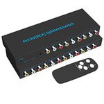 Tobo 4-Way AV Switch RCA Switcher 4 in 3 Out Composite Video L/R Stereo Audio Selector Box for DVD STB Game Consoles-TD-957CC.