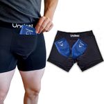 Undeez Vasectomy Underwear - Comes With 2-Custom Fit Ice Packs and Snug Boxer Briefs For Testicular Support and Pain Relief, Black, X-Large