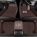 10D Premium Imported Car Floor Mat for Jeep Compass II Elegant Look II 100% Waterproof and Dust Proof II Luxury Leather with Grass Mats (Colour - Coffee)
