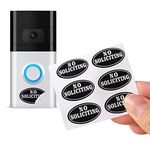 Small No Soliciting Sign for House,6 Pack No Soliciting Stickers, with Glow in the Dark Stickers,No Soliciting Signs for Home/Door/Doorbell,Weatherproof 1x0.6 Inches Tiny Size Doorbell Sign (Black)