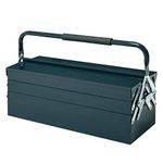 DURHAND 22" inches Metal Tool Box Portable 5-Tray Cantilever Steel Tool Chest Cabinet, Dark Green