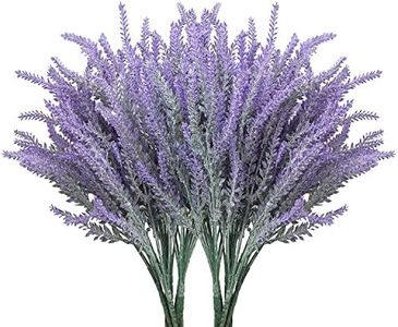 Artificial Lavender Flowers 10 Pieces for Wedding Decor and Table Centerpieces, Lifelike Fake Plant Bouquet to Brighten up Your Home Kitchen Garden and Indoor Outdoor Decor (Purple)