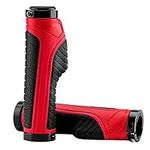 ROCKBROS Bike Grips Bike Handle Grips Double Aluminum Clamp Lock On Grips Bicycle Handlebar Grips for MTB BMX Mountain Bike