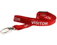 Customcardltd Customcard Visitor Lanyard Metal Clip VistorMetalClip,Red/White, 10