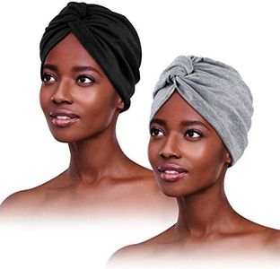 2 Piezas Turbantes para Mujer,Pañuelos Quimioterapia,Gorros Oncologicos para Mujer,Pañuelo Cabeza Mujer, Mujer Pelo Largo Verano Turbantes Lástico Frontal Cruzado Algodón