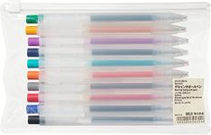 Muji Clear Ballpoint Gel Pen 0.5mm [10 Colors Set] Retractable