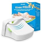 AUVON Contoured Leg Knee Pillow for Seelping, Cooling Memory Foam Leg Pillow for Sciatica, Back, Knee and Joint Pain Relief, Helps Spine Alignment, Wedge Pillow for Side Sleepers with Removable Strap