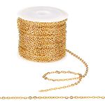 PH PandaHall 10 Yards/ 10m Golden Iron Cross Chains Link Cable Chains Twisted Curb Chains Metal Chains Necklace Chain Jewelry Making Chains for Crafts Necklace Jewelry Accessories DIY Making