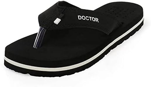 ORTHO JOY Men's Black Slippers - 10 Uk