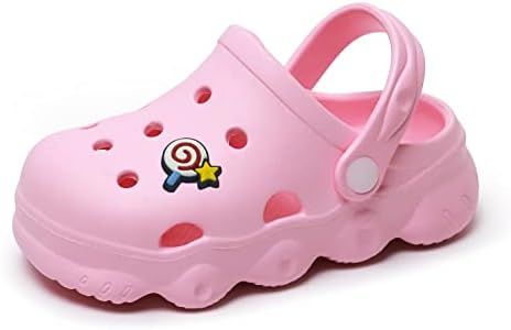 INMINPIN Kids Cute Clogs Cartoon Garden Shoes Boys Girls Slides Slippers Indoor Outdoor Children Water Shower Beach Pool Sandals, Pink 1, 8.5-9.5 Toddler