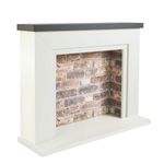 Endeavour Fires Farlington 48’’ Off White Fireplace Surround with a 3D Brick Effect Back (Grey Top/Rustic Brick)