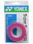 YONEX Overgrip Super GRAP 3 Pack - Tennis, Badminton, Squash - Pink