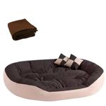 DRILLY Washable Dog/cat Bed with Blanket for Small | Medium | Large |Extra Large | XXL | XXXL | 4XL Size Dogs | Cats | Puppy | pet | Rabbit | Persian cat | Indoor cat,Polyester (S)