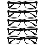 The Reading Glasses Company Black Value 5 Pack Mens Womens Designer Style Readers RRRRR92-1 +2.00