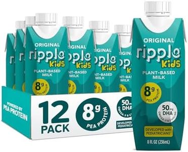 Ripple Non-Dairy Milk | 8g Pea Protein | Shelf Stable Single Serve Cartons | On-The-Go | Non-GMO, Plant Based, Gluten Free (8 Fl Oz (Pack of 12), Kids)