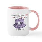 CafePress Sewing Phd (Projects Half Done) Large Mugs 11 oz (325 ml) Ceramic Coffee Mug