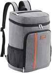 Lifewit 36 Cans Backpack Cooler Waterproof Insulated Soft Lunch Backpack Lightweight Leakproof Cooler Bag for Men Women Adults for Work Picnics Beach Camping Travel Outdoor Activities, Grey