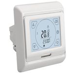 Wengart Room Thermostats WG809,7-day Programmable LCD Display Touch Screen 230V 16A for Electric Underfloor Heating Wall Mounted White