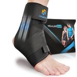 Healrecux Ankle Brace for Sprained Ankle, Upgraded Lace-Free Ankle Support for Ligament Damage Women Men, Metal Springs Splint Ankle Stabilizer Brace for Basketball Volleyball Tennis Sports - M