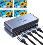 MT-VIKI 2.0 HDMI Splitter, 4K@60Hz HDMI Duplicator/Distributor HDR Support EDID HDCP 2.2 RGB 4:4:4 18Gbps-Adapter Included (8K 1 in 4 Out)