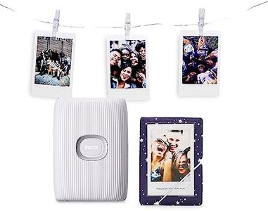 INSTAX Limited Edition LINK 2 portable smartphone printer with photo album and LED display lights, mini film format, Clay White