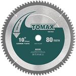 TOMAX 10-Inch 80 Tooth TCG Aluminum and Non-Ferrous Metal Saw Blade with 5/8-Inch Arbor