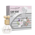 Aromahpure Premium Car Perfume Vent Clip |14 ML |Musk Fragrance Car Air Freshener |Natural Essential Fragrance Oils in Glass Bottle with Wooden Reed Sticks|Last upto 30 days, IFRA certified