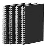 4 Pack Spiral Notebook A6 Wirebound Notebook Small Spiral Pocket Notepads College Ruled Mini Spiral Notepad A6 Spiral Lined Notebook with 50 Sheets 100 Pages A6 Black Cover for Office School Supplies