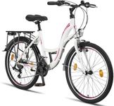 Licorne Bike Stella Premium City Bicycle White - 24-inch Bike – 21 Gear Speeds – Bike for Girls, Boys, Men and Women- City Bike for cycling – includes tools​