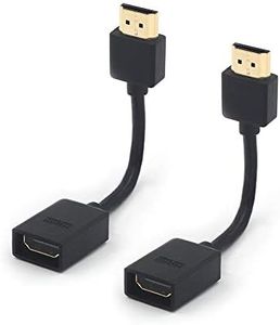 VCE Rallonge HDMI Male Femelle Câble d'Extension HDMI pour TV Stick 4K HDMI 2.0 14cm Lot de 2
